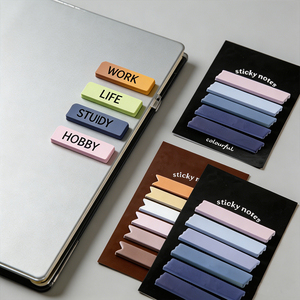 Blocs-notes adhésifs colorés dégradés, étiquettes indexées autocollantes pour le bureau et l'école, 30 à 150 pièces par bloc - Product Image 5