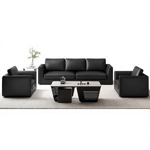 Sofá Moderno para Recepción de Oficina, Sala de Espera, Vestíbulo, Sala de Visitas, Sofás de Cuero, Estilo Artístico Minimalista, Estilo Chino, para Negocios - Product Image 5