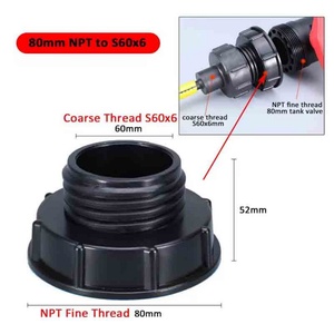 Adaptateur de sortie de réservoir d'eau NPT 80 mm pour tuyau d'arrosage en acier inoxydable, raccord IBC pour eau de pluie, adaptateur de sortie de citerne à eau - Product Image 2