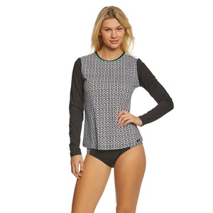 Maillot de bain une pièce réversible éco-responsable à manches longues et imprimé numérique pour femmes grandes tailles avec bretelles en V - Product Image 4