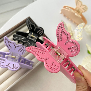Pinces à cheveux papillon en cristal brillant à la mode coréenne outils de coiffure en plastique doux pour femmes filles coiffure à usage quotidien - Product Image 1