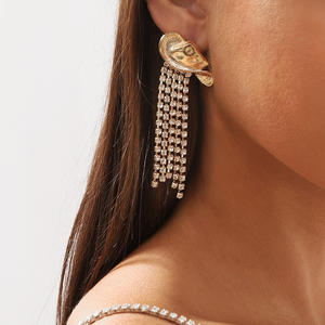 Pendientes de borla de diamantes de imitación de aleación para mujer estilo vaquero occidental - Product Image 2