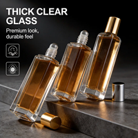 Botol Parfum Roll On Kosong Bentuk Kotak, Botol Kaca Roll On 15ml 30ml 9ml 8ml Dengan Roller Kaca Plastik Baja