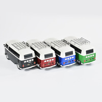 Haut-Parleur TWS Radio Voiture WS-266 Sans Fil Mini Forme Bus Classique Bluetooth TF USB FM AUX Mains Libres Lumière LED
