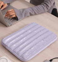 Sacoche pour ordinateur portable élégante de 14 pouces gris argenté, housse de rangement numérique en nylon moderne et à la mode, coque d'ordinateur portable simple et durable