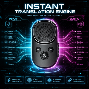 Altavoz Portátil Inalámbrico TWS IPX5 Resistente al Agua de 5 W, 5.3, 100 Idiomas y Dialectos, Multilingüe, para Conferencias, Viajes, Manos Libres - Product Image 1