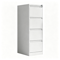 Meuble de classement de bureau moderne en métal à quatre tiroirs, format A4, pour dossiers suspendus, classeurs FC, index et archivage de contrats