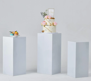 Socle carré en métal décorations de fête de mariage anniversaire bébé douche événement Dessert gâteau affichage pilier socle support ensemble - Product Image 4