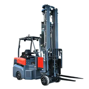 Narrow Aisle Shelf Warehouse Working Electric Articulated Forklift Truck 1.5 2.0 Ton Lifting 12.5m Max Wide Sight Mast