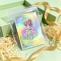 Tarjeta Coleccionable Decorativa con Marco, Acabado Láser Holográfico Arcoíris, Papel Grueso de 400 g/m², Diseño de Dibujos Animados, MOQ Bajo