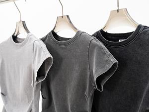 夏季复古水洗女式 T 恤，压花街头服饰短款 T 恤，批发空白短款上衣，带徽标女孩 T 恤 - Product Image 3