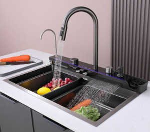Évier de cuisine en acier inoxydable fait main, cuve simple, qualité 304 - Product Image 6