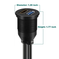 Câble HDMI femelle USB 3.0 étanche IP67 à double panneau de montage de 1 m de longueur, 3 pieds