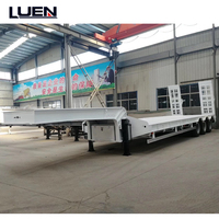 Новый полуприцеп-трал LUEN с 3 осями, стальной, белый, для перевозки экскаваторов, грузоподъемность 80 тонн