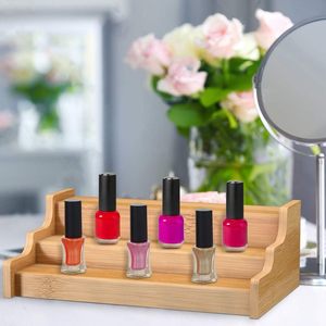 Bamboo Tiered Storage Rack 3 Floors Cosmetic Organizer Desktop Makeup Display <b>Stand</b> - Product Image 1