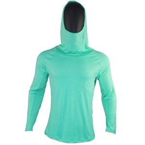 Atmungsaktiver, antibakterieller Polyester-Spandex-Herren-Langarm-Hoodie mit UV-Schutz und Gesichtsschutz in Übergröße, schnelltrocknend, zum Angeln geeignet. - Product Image 1