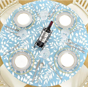 <span class=keywords><strong>Nappe</strong></span> <span class=keywords><strong>ronde</strong></span> en PVC imperméable résistante à l'huile épaissie <span class=keywords><strong>nappe</strong></span> en plastique imprimée <span class=keywords><strong>transparente</strong></span> avec bande élastique Grain de bois - Product Image 4