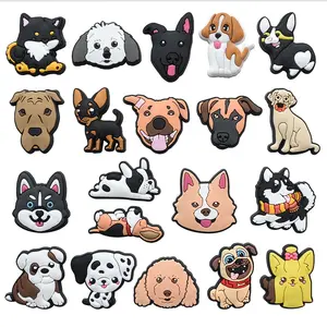 Nouveau dessin animé mignon Teddy Labrador Pet bricolage doux Pvc chien breloques pour chaussures chat Corgi chien Pvc chien chaussures pièces et accessoires