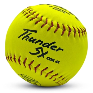 Palle da Softball Thunder <span class=keywords><strong>Hardcore</strong></span> 12 Pollici, Slowpitch, USSSA 44/375 47/375, Gialle in Pelle Sintetica, PK Ploycore per Allenamento/Partita - Product Image 4