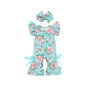 Conjuntos de Ropa para Bebés Niñas Sassy Girls 2022 con Diadema, Ropa de Moda con Mangas con Volantes para Niñas Pequeñas, Mono para Recién Nacidas - Product Image 2