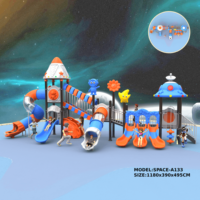 Équipement de terrain de jeux extérieur, château pour enfants, portail, triple toboggan, toboggan en spirale, ensemble de jeux de parc d'attractions
