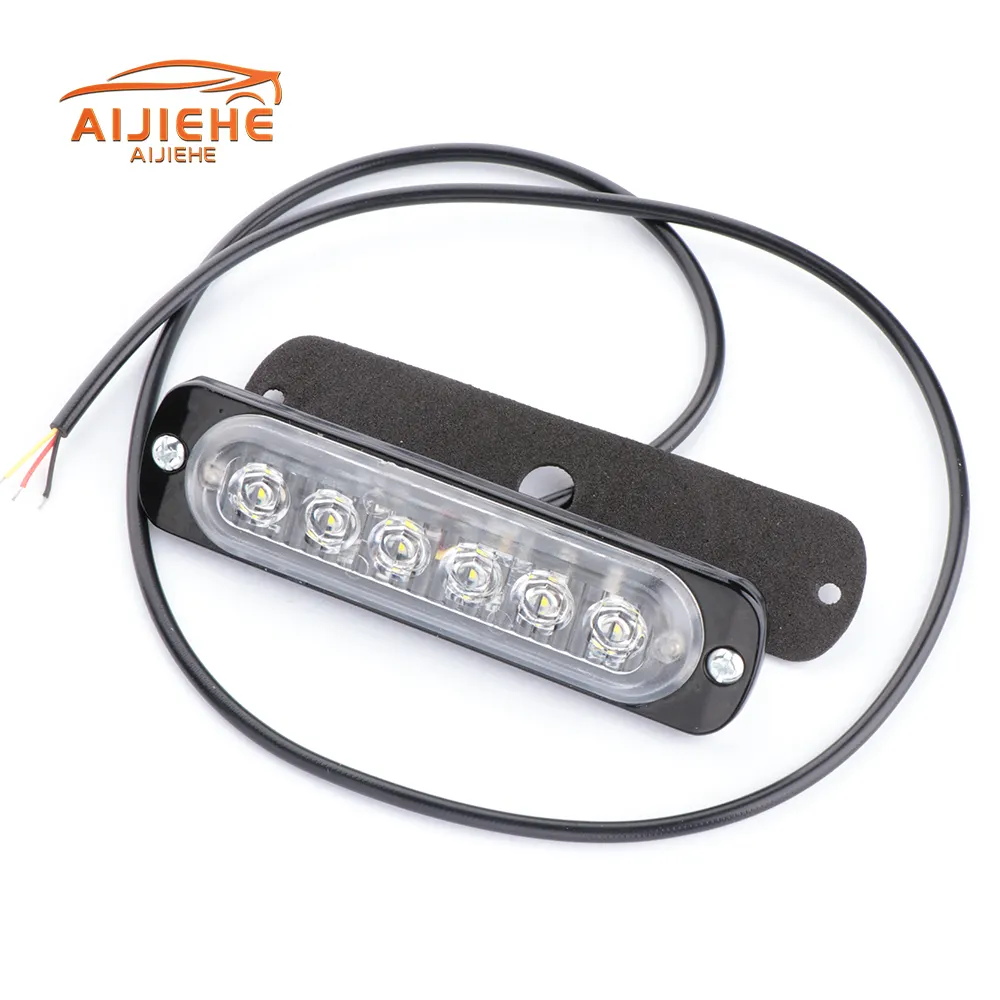 6led Auto Strobe Waarschuwingslampje Grill Knipperende Pech Noodlamp Auto Truck Aanhangwagen Led Zijlicht Voor Auto 'S Motor