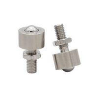 Roulement à billes universel QDE41 en acier inoxydable 304, type vis à billes, avec écrou de fixation, base plate, finition blanchie