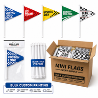 Bandera de Mano Personalizada con Logotipo, Mini Bandera de Poliéster para Eventos Deportivos, Obsequio Promocional para el Día del Deporte de la Empresa o la Escuela