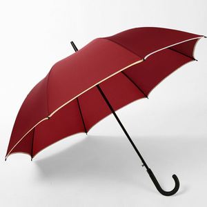 Parapluie automatique rouge en tissu pongé 190T, personnalisable avec logo, coupe-vent, imperméable, diamètre ouvert 105 cm, design droit, vente en gros, prix abordable - Product Image 1