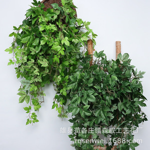 Décorations murales artificielles en forme de vigne, feuilles vertes, lierre, pothos, pour intérieur et extérieur - Product Image 1