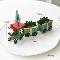 Festliche Eisen-Weihnachtszug-Dekoration Baum Weihnachtsmann Schneemann Tischdekoration Feiertagsheim-Dekor Moderner Einfacher Stil Schmiedeeisen