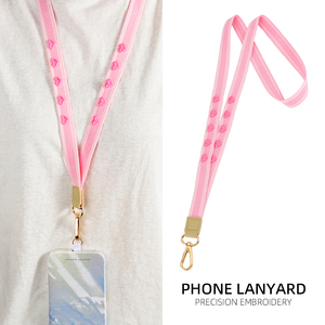 Tùy Chỉnh 3D Thêu Dệt <span class=keywords><strong>Polyester</strong></span> Điện Thoại Dây Buộc Với Sao Trăng Chất Lượng Cao Tùy Chỉnh ID Huy Hiệu Thẻ Chủ Dây Buộc - Product Image 2