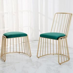Tabouret de bar de luxe haut de gamme avec cadre en fer doré élégant pour hôtel, chambre, salon, salon de manucure, style voile de mariée - Product Image 1