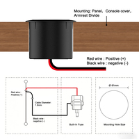 Chargeur de voiture sans fil escamotable 12V 24V 15W à chargement rapide 3.0 pour camions, camping-cars, bateaux, autobus, fourgonnettes – Installation encastrée