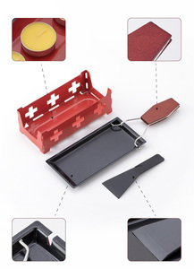 Ensemble de <span class=keywords><strong>raclette</strong></span> et de grillades en acier au carbone pour la cuisine à domicile avec revêtement antiadhésif en PTFE, plateau de cuisson rotatif et ensemble de cuisinière, manche en bois - Product Image 3