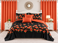 Ensemble de literie 8 pièces pour chambre à coucher, taille Queen et King, imprimé floral et géométrique, avec rideaux – Fournisseur d'usine