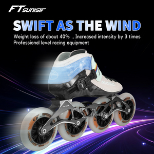 Chaussures de patinage de vitesse professionnelles OEM en carbone intégral, 3 ou 4 roues, légères, pour la course, patins à roulettes en ligne, bottes imperméables pour - Product Image 2