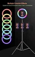 Hot MJ20 lampu Led 20cm RGB, lampu cincin Selfie dengan Remote dapat disesuaikan, lampu cincin 8 inci RGB LED lampu Selfie, lampu LED Selfie