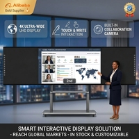 Tableau blanc interactif intelligent LED 4K EIBOARD 146 162 185 pouces, écran tactile infrarouge 20 points, anti-reflets, pour l'enseignement en classe