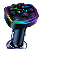 Auto FM-Transmitter Kabelloser Adapter PD15W QC3.0 5V/3A Umweltfreundlicher Zigarettenanzünder Mobil 2 USB 2 Typ-C Auto-Ladegerät