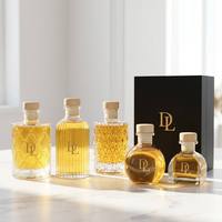 Lot de 100 flacons diffuseurs à bâtonnets vides de 3,4 oz, 5 styles, avec bâtonnets, pour huiles essentielles DIY, maison et bureau, gravure et marquage à chaud