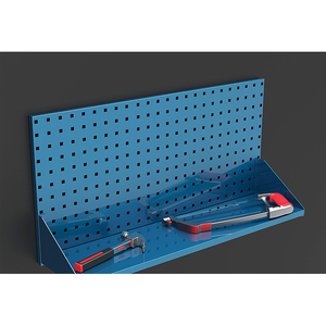 Unidad de estanterías con panel perforado y estantes metálicos para almacenamiento y exhibición de herramientas - Product Image 1