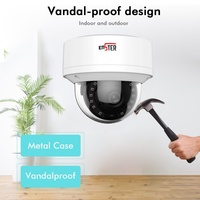 ENSTER IK10 Caméra de sécurité CCTV IP dôme en métal POE 4K à vision nocturne anti-vandalisme avec microphone intégré