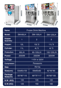 Machine à boissons glacées 120 l/h, 3 réservoirs, machine à slush commerciale, machine à smoothies, machine à boissons alcoolisées glacées, machine à slush - Product Image 6