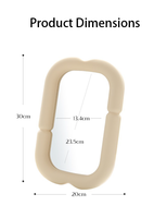 Miroir cosmétique de coiffeuse, miroir de maquillage pour la maison, la chambre, le bureau, pliable, avec cadre en plastique, forme carrée, sur pied ou à suspendre, pour dortoir