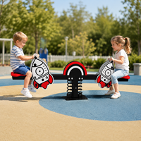 Balançoire à Bascule en Métal de Haute Qualité à 2 Places pour Enfants, Équipement de Jeux Extérieur pour Parc, Jardin, Maternelle, Crèche, Sièges en Plastique