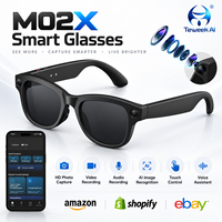 Lunettes IA M02X Pro Max avec caméra 13MP, vidéo 4K, étui de chargement en cuir, kit de vente en gros, pack fournisseur, export