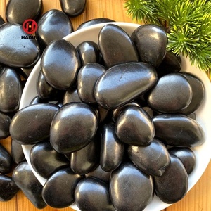 Ciottoli di fiume paesaggistici lucidati da spiaggia messicana di colore nero per il percorso del giardino - Product Image 5