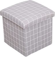 30*30*30cm Usine Design Personnalisé Motif Imprimé Rayé à Carreaux Salon Tissu de Luxe Usage Domestique Banc de Rangement Tabouret