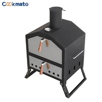 NOUVEAU DESIGN Four à pizza en bois pour cuisine d'extérieur avec thermomètre pour BBQ Party